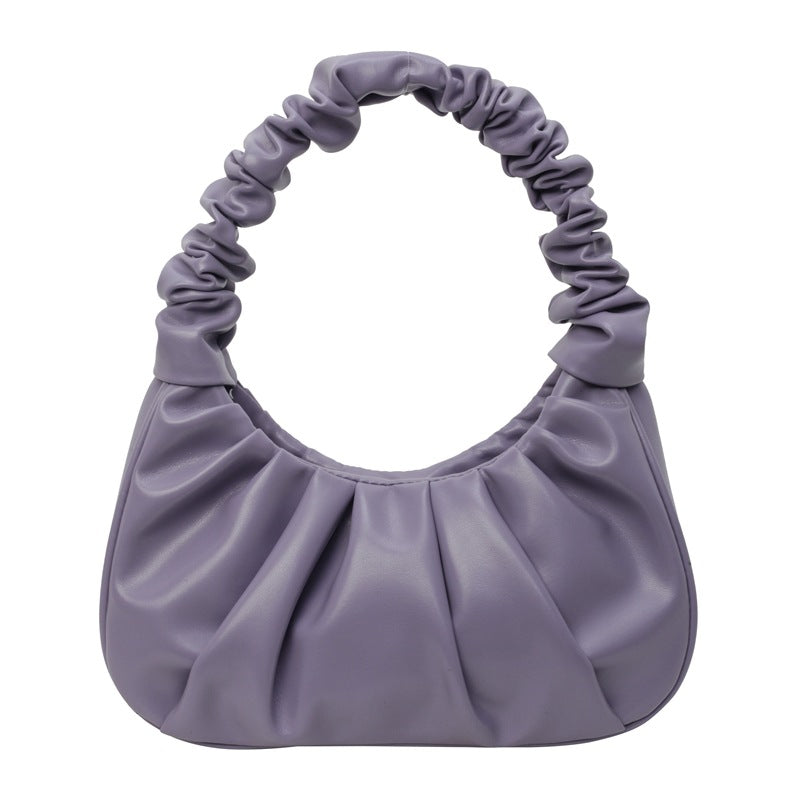 VLOVELAW 2025 Cloud pleated bag, baguette bag, one shoulder crossbody handbag, women's niche texture, Korean version popular new underarm bag tide