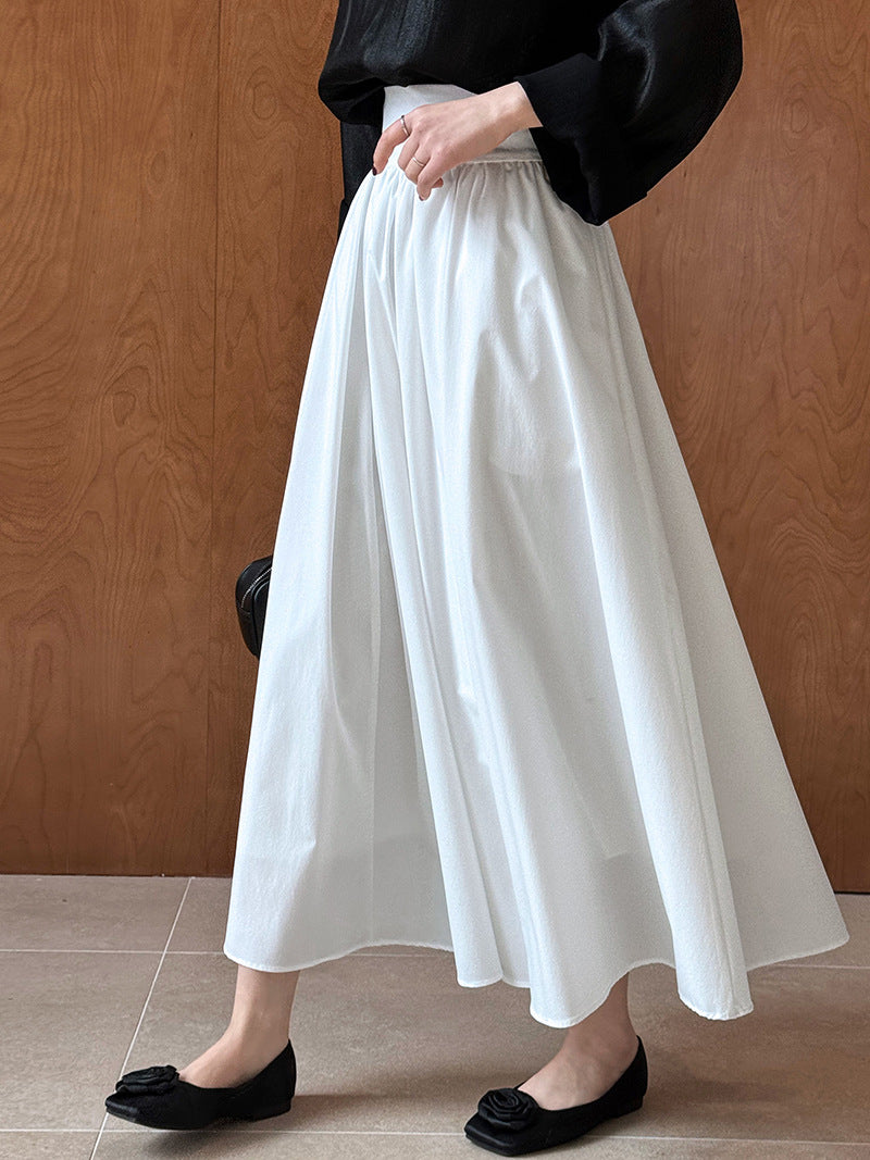 Luxi spring new high-end pink skirt big pendulum A-fold pleated skirt 73212