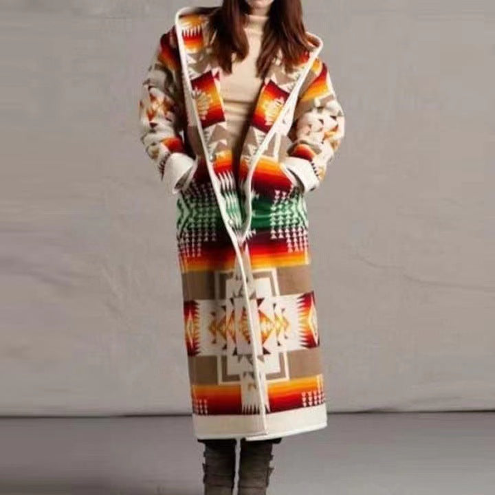 autumn and winter new wish direct sales Popular trade women's clothing wholesale long trench coat niche design coat women