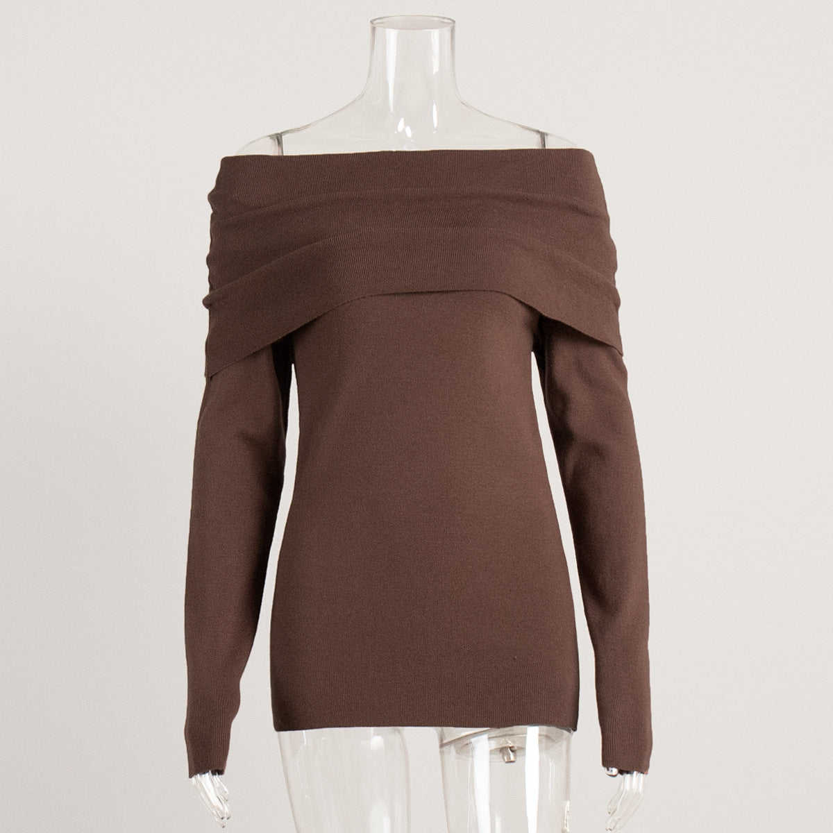 VLOVELAW 2025 sweater women's New autumn and winter 2025 style long-sleeved knitted bottoming shirt one-word shoulder sexy slim-fitting off-the-shoulder top