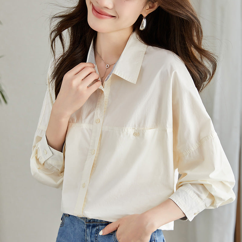 direct sales spring Korean version workplace commuting temperament POLO collar loose design shirt