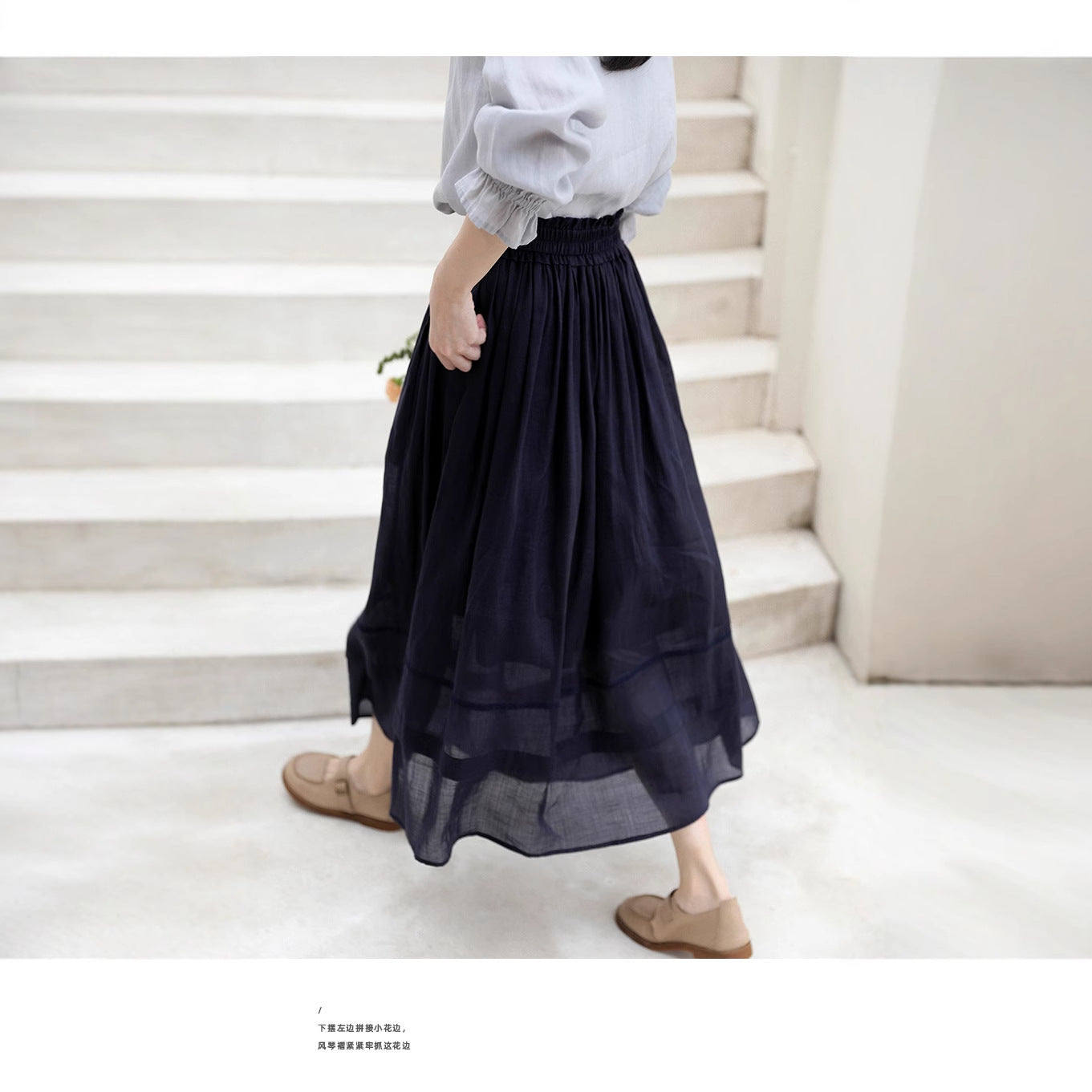 Ramie top popular new spring and autumn sunscreen long-sleeved T-shirt pullover women's 211216 skirt 220303