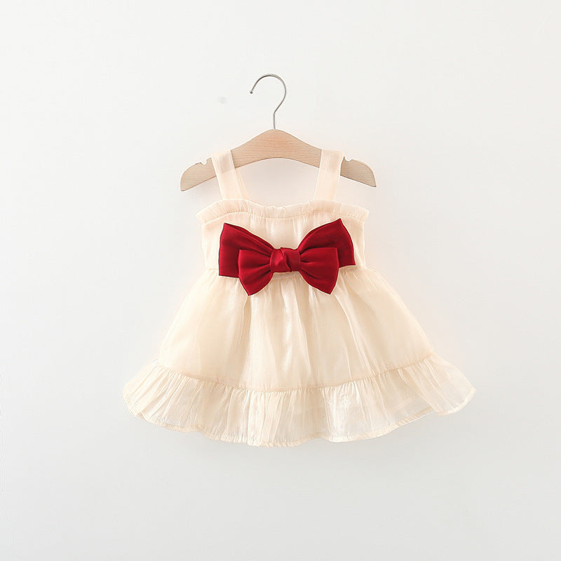 VLOVELAW Summer New Baby Girl's Twilight Gauze Suspender Skirt Bow Lace Dress Foreign Trade Ins Children Shirt Fashion