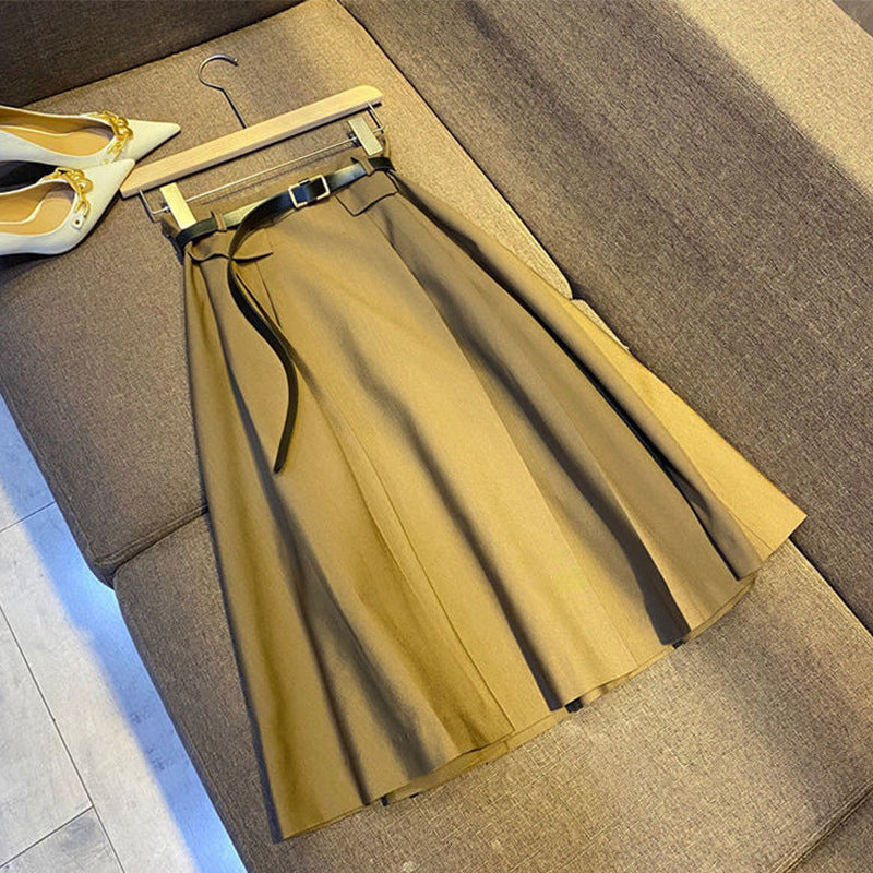 2025 Temperament ruffle leaf edge shirt skirt two-piece set, gentle wind suit skirt A-shaped skirt Hangzhou Sijiqing women's clothing summer