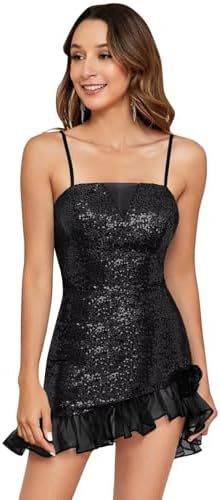 2025magic sequins gradual change color miniskirt  new suspender bead dress hip dress