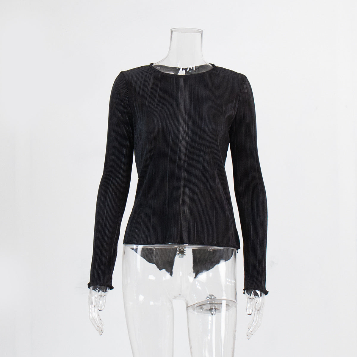 VLOVELAW pleated shirt women's Popular and 2025 popular summer elegant temperament slim-fitting horn sleeves back strap short shirt