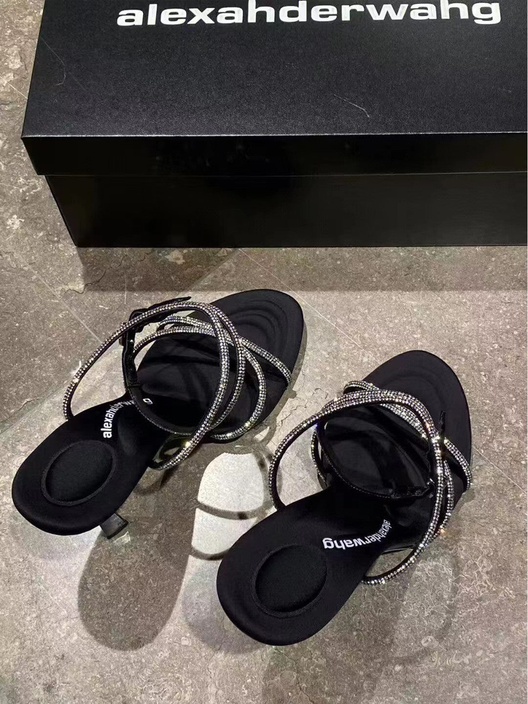 VLOVELAW Nice! Pink Fairy Style Women's Sandals New Rhinestone Cross Strap Sexy Stiletto Heel High Heels