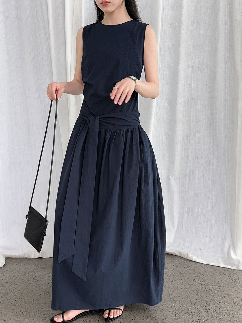 Luxi, Korean waist and thin bud vest skirt, summer new lazy wind sleeveless strap-on dress 9749