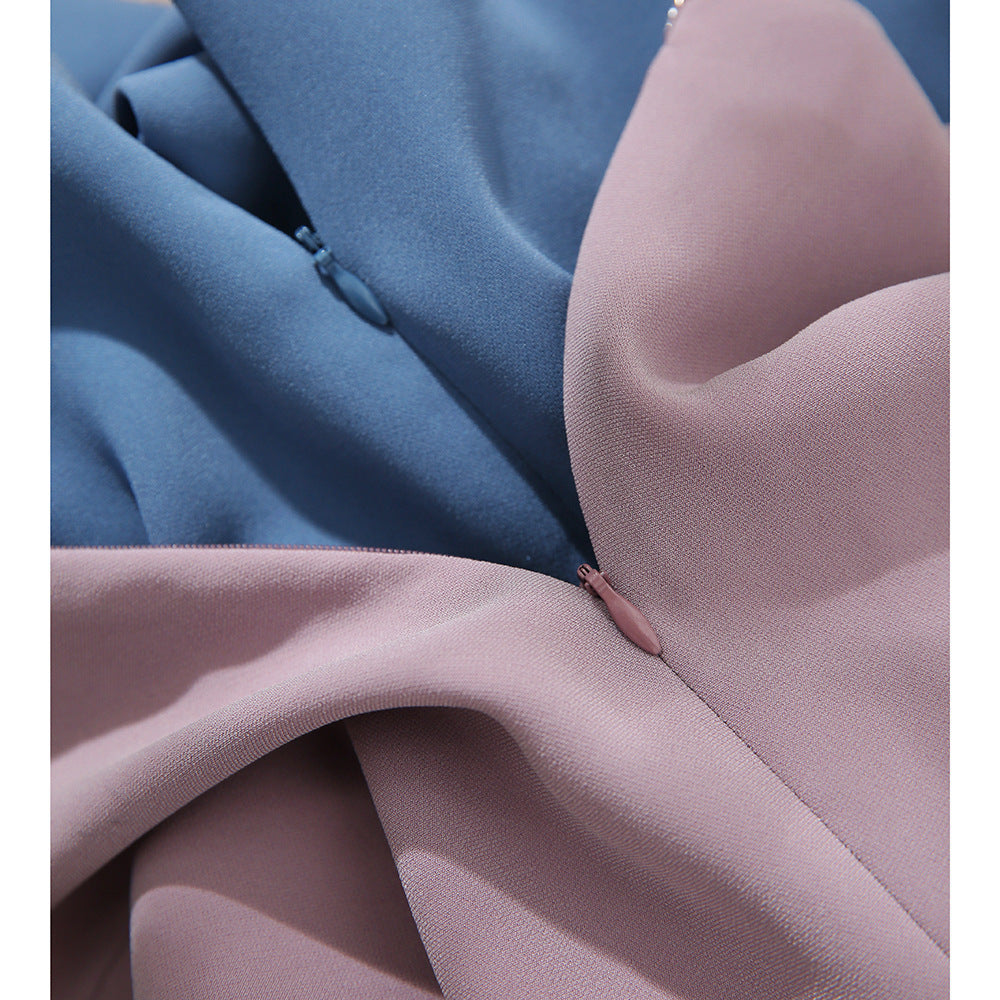 2025 Triacetic acid haute couture dress 2 colors high-end  vest skirt  women's new medium and long skirt summer