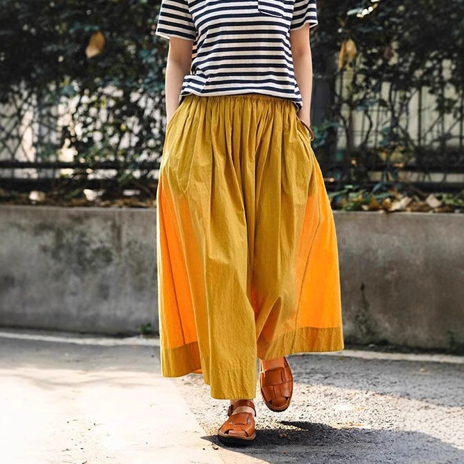 Women's spring skirt, skirt, long skirt, dopamine cotton A-shaped casual versatile skirt C0108