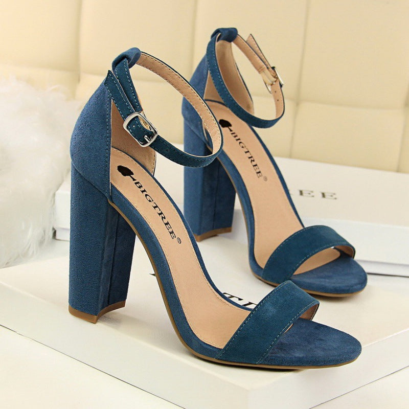 VLOVELAW 0509-1 European and American Style Women's Shoes High Heels Fashion Simple Thick Heel High Heel and Sexy Nightclub Strap Sandals