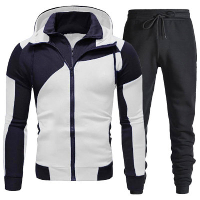 VLOVELAW zipper hoodie solid color sweater set men's autumn and winter hoodie trend fashion leisure sports two-piece set