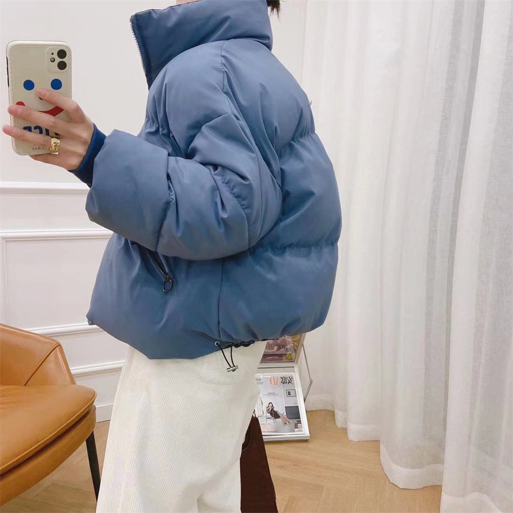 YPFF trendy women's clothing European, American autumn and winter new lazy wind thickened loose cotton clothes jacket zipper padded cotton clothes