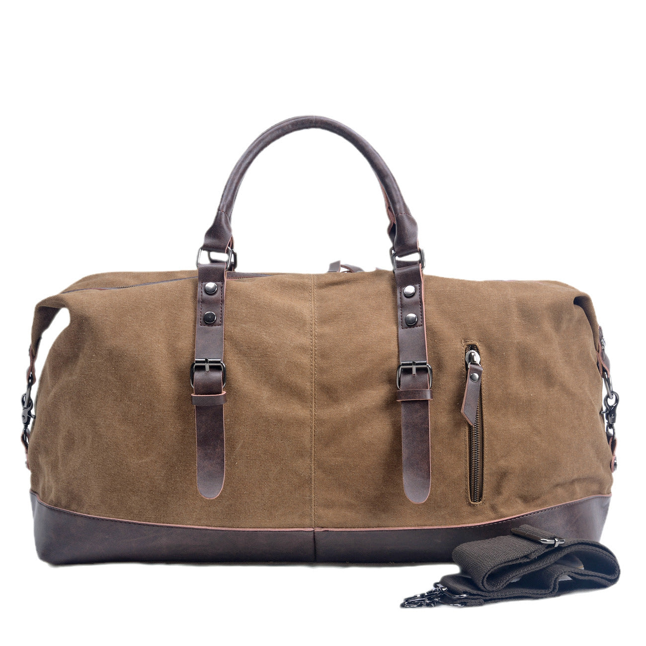 VLOVELAW 2025 2025 large-capacity men's hand-held travel bags, casual canvas with imitation leather messenger bags, luggage bags, fitness weekend bags