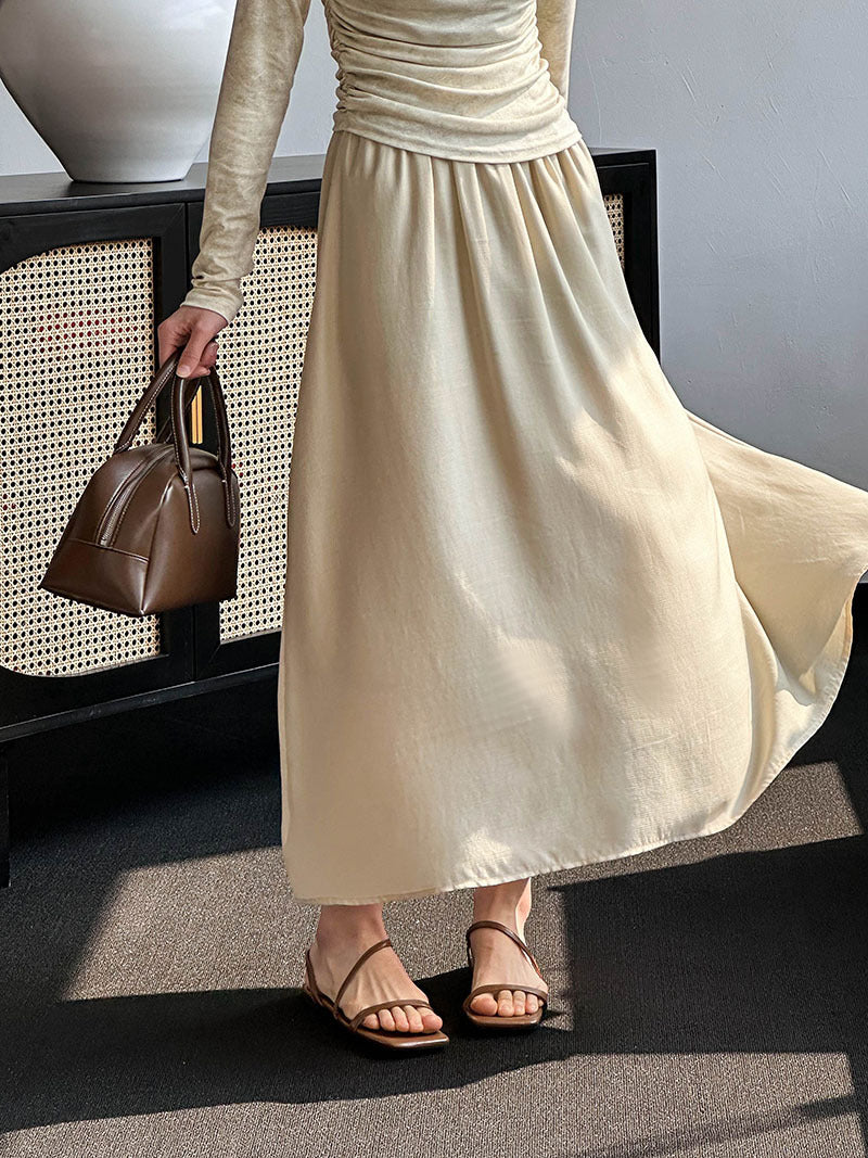 2025 Tachibana popular autumn temperament light mature suit women's irregular one-word shoulder + high waist skirt 3311