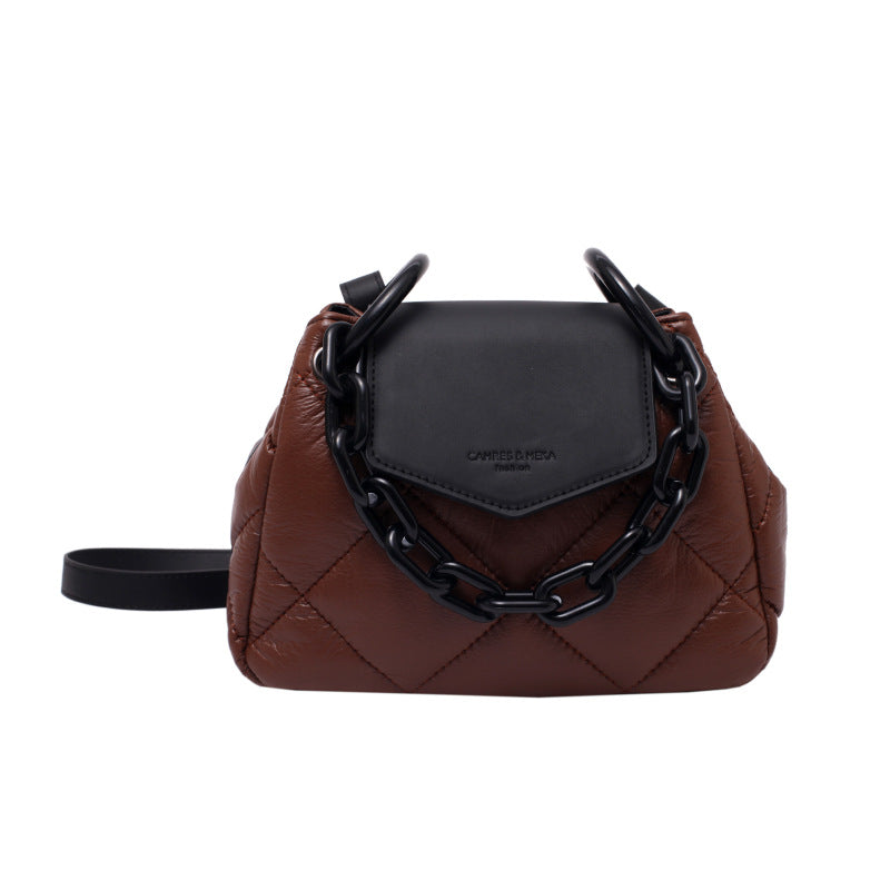 VLOVELAW Women's Bag New Diamond Embroidery Thread Color Matching Chain Dumpling Bag Western Style Trendy One-Shoulder Crossbady Handbag