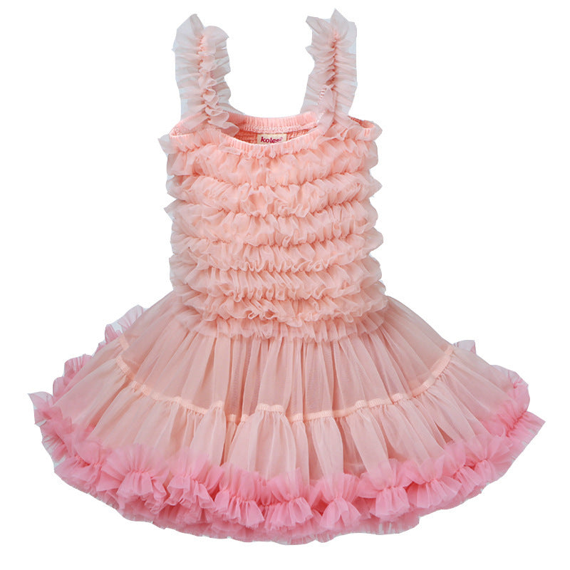 INS European and American Girls Dress Children's Pettiskirt Baby Princess Dress Tutu Skirt Children's Clothing Summer Class a Pleated Skirt