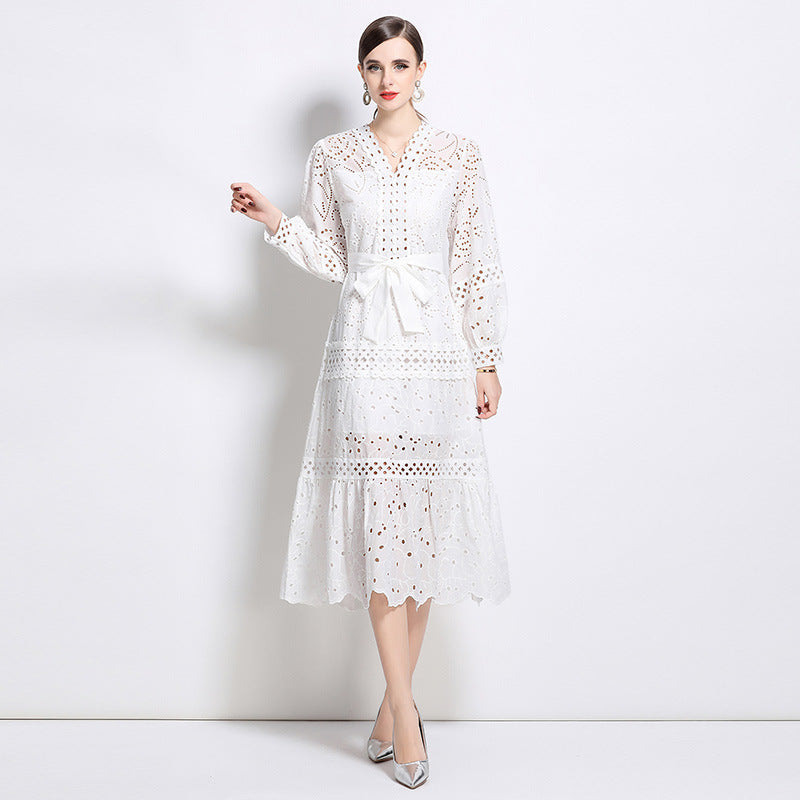 White fairy dress Yunnan travel wear seaside vacation Xizang Qinghai Lake desert photo thin beach skirt