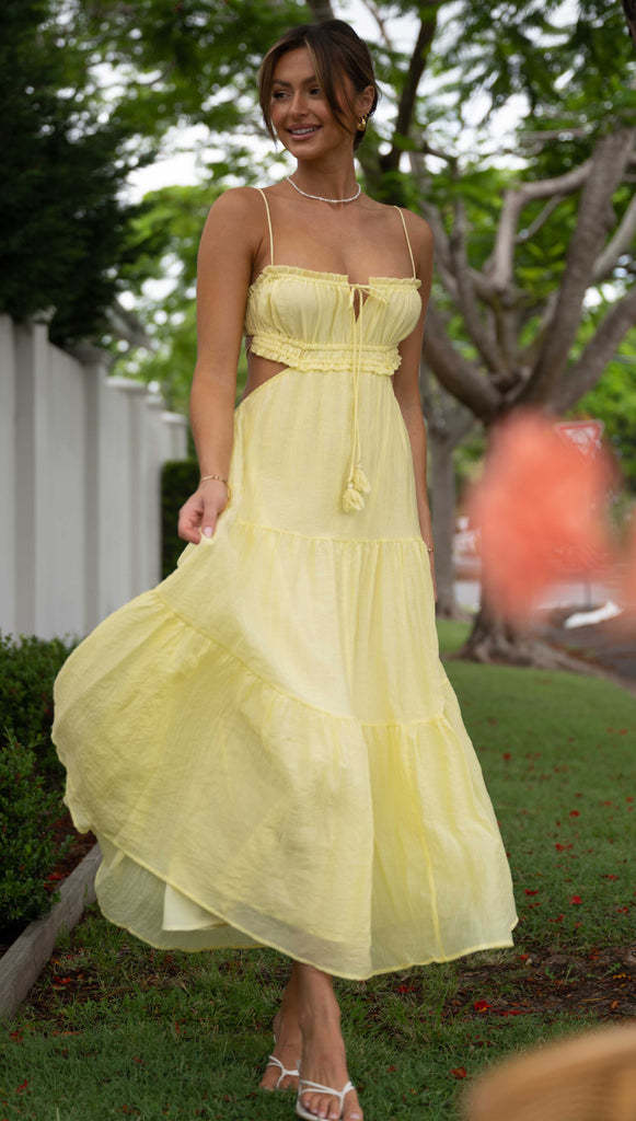 VLOVELAW Summer New Women's Cross-Border European and American Temperament Camisole Sexy Cutout Long Dress Backless Stitching Large Swing Dress