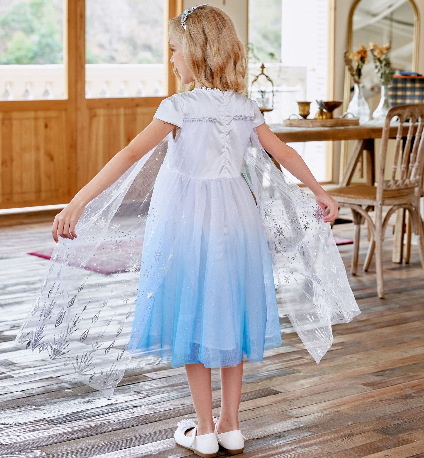 VLOVELAW Princess Elsa Dress Frozen Summer Girls Birthday Skirt New Children Dress Little Girl Western Style