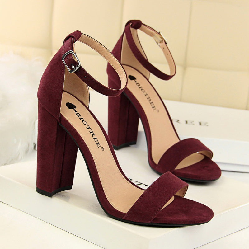 VLOVELAW 0509-1 European and American Style Women's Shoes High Heels Fashion Simple Thick Heel High Heel and Sexy Nightclub Strap Sandals