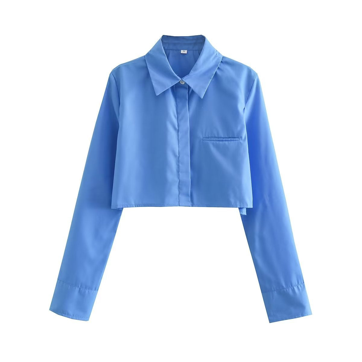 VLOVELAW INS European and American Beauty Bloggers Style Lapel Shirt for Women Autumn New Loose Short Midriff Outfit Top Shirt