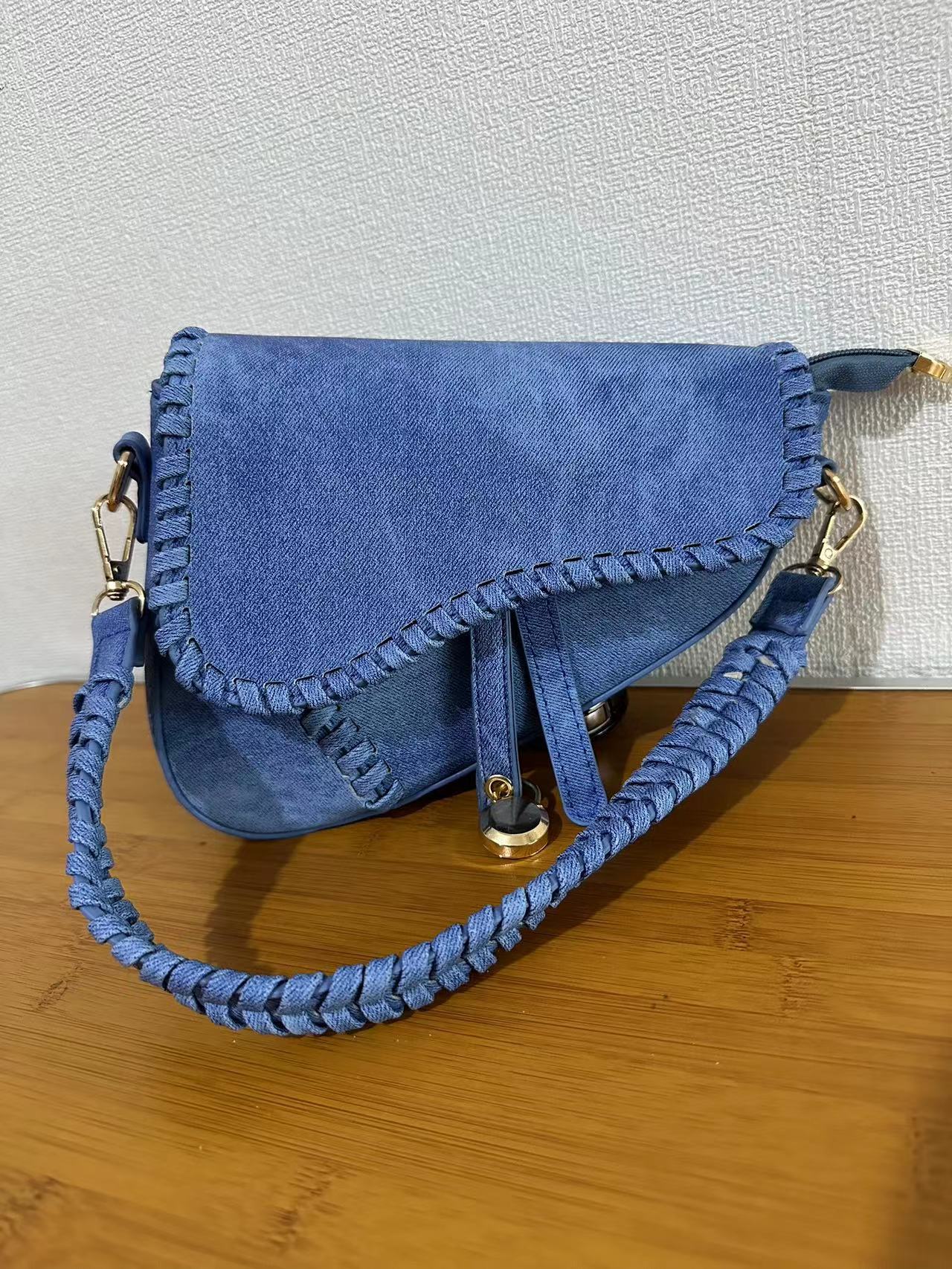 VLOVELAW Bag Women's Bag Autumn New Fashion Shoulder Crossbody Personality Saddle Bag Korean Style Pure Color Artistic Trendy Bag Women's