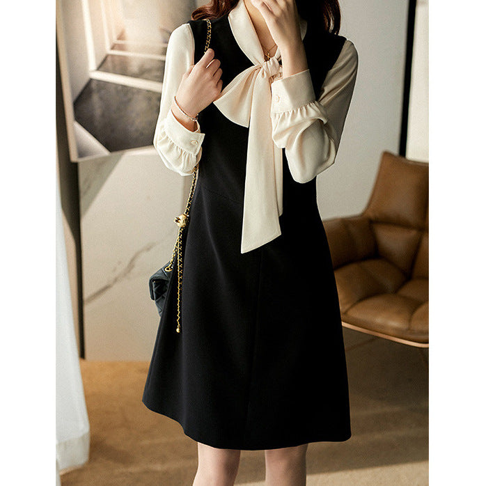 2025 High aura small black dress, high-end slim-fitting dress, medium and long sleeveless vest skirt, summer Hangzhou women's clothing