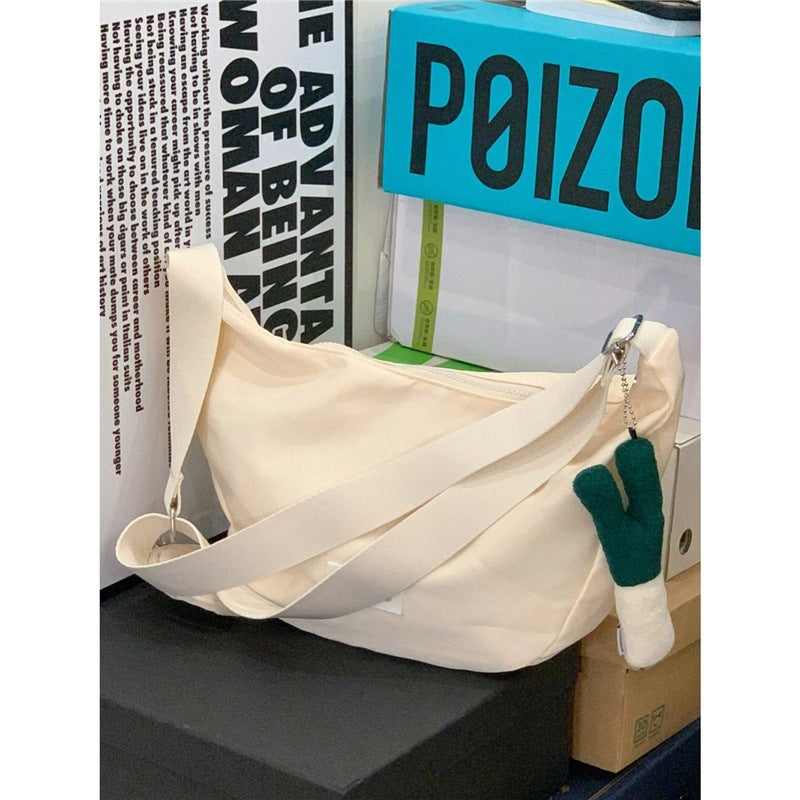 vlovelaw Nylon Dumpling Bag Spring/Summer Ins Trendy Canvas Bag Versatile Artistic Dumpling Bag College Student Unit Price Messenger Bag