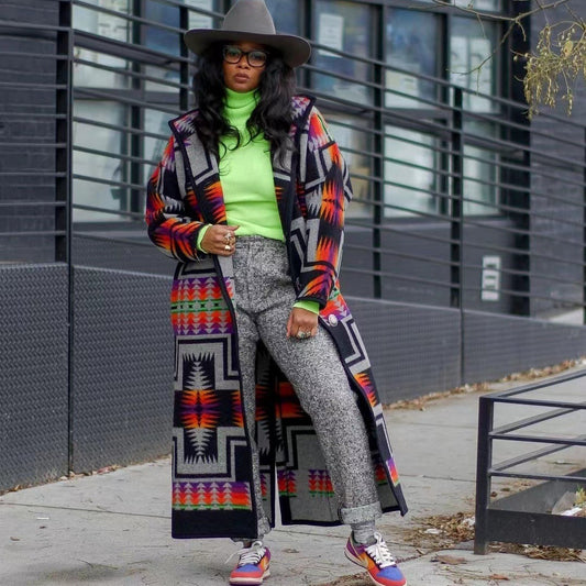 autumn and winter new  wish direct sales Popular trade women's clothing wholesale long trench coat niche design coat women