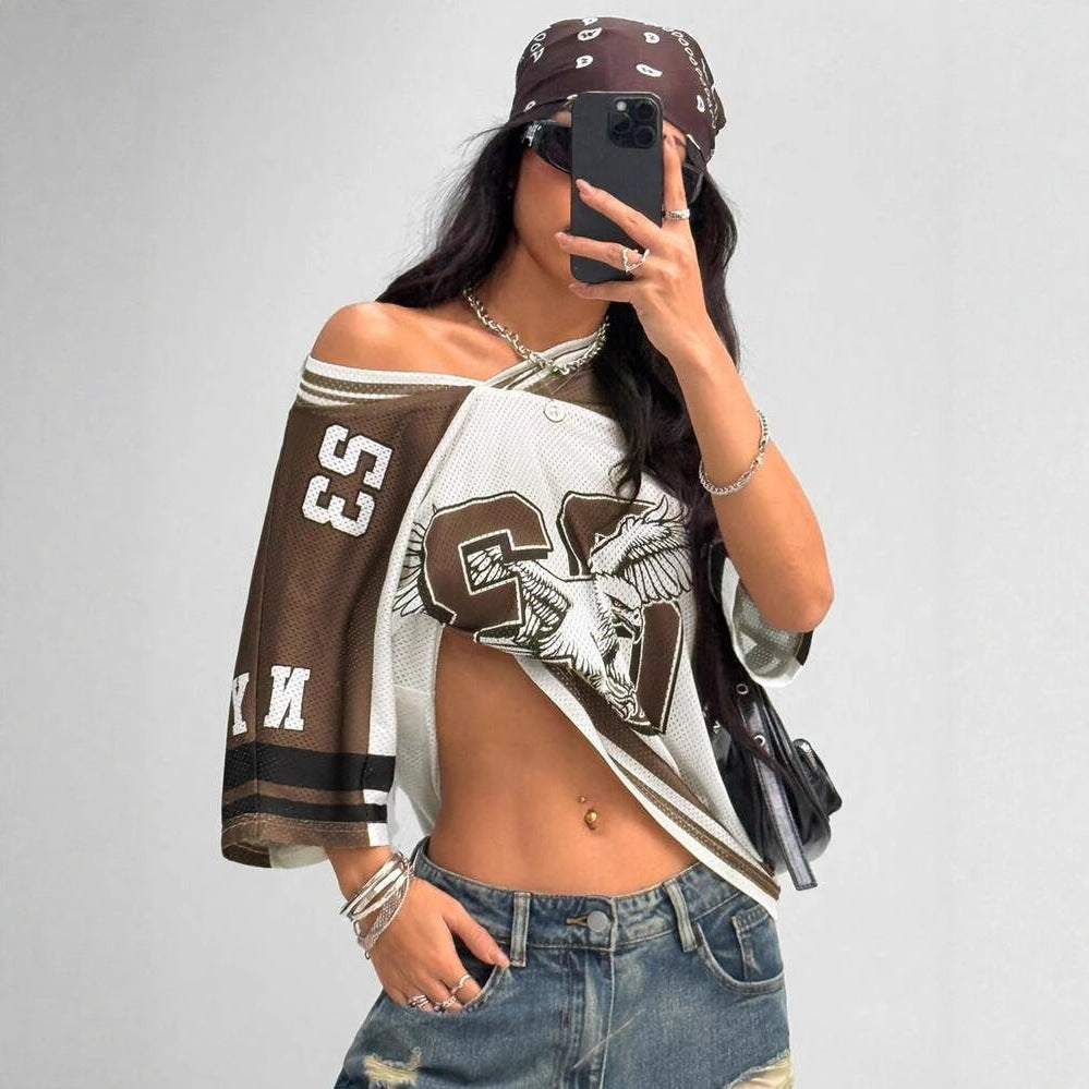 summer new New fashion personalized digital printing n Spice Girl loose short-sleeved top T-shirt