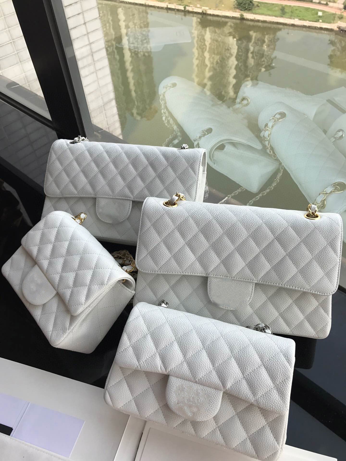 VLOVELAW High Version Classic Style 19bag Leather CF Women's Bag Mini Caviar Cowhide Chain Bag Sheepskin Square Fat Bag