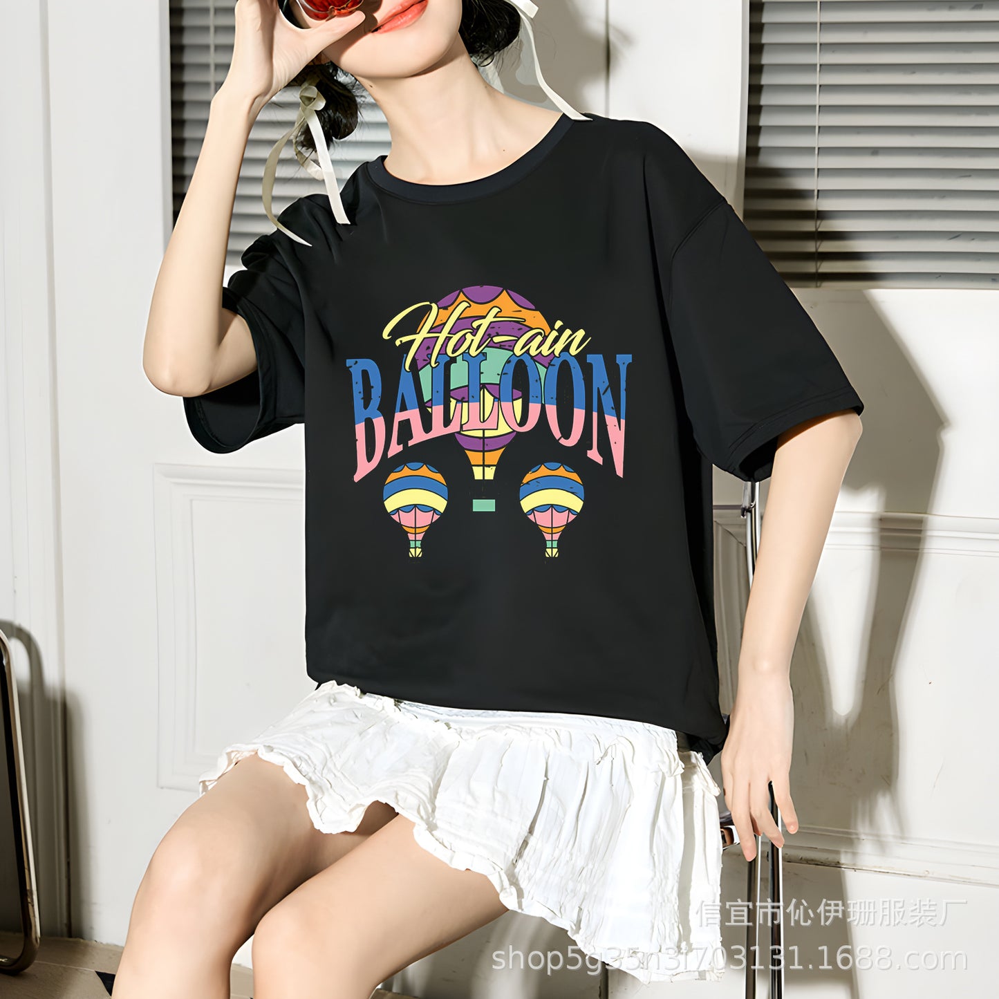 VLOVELAW Summer Women's Cotton Short-Sleeved T-shirts Women's New Versatile Simple Style Loose Half-Sleeve Top Ins Trendy White
