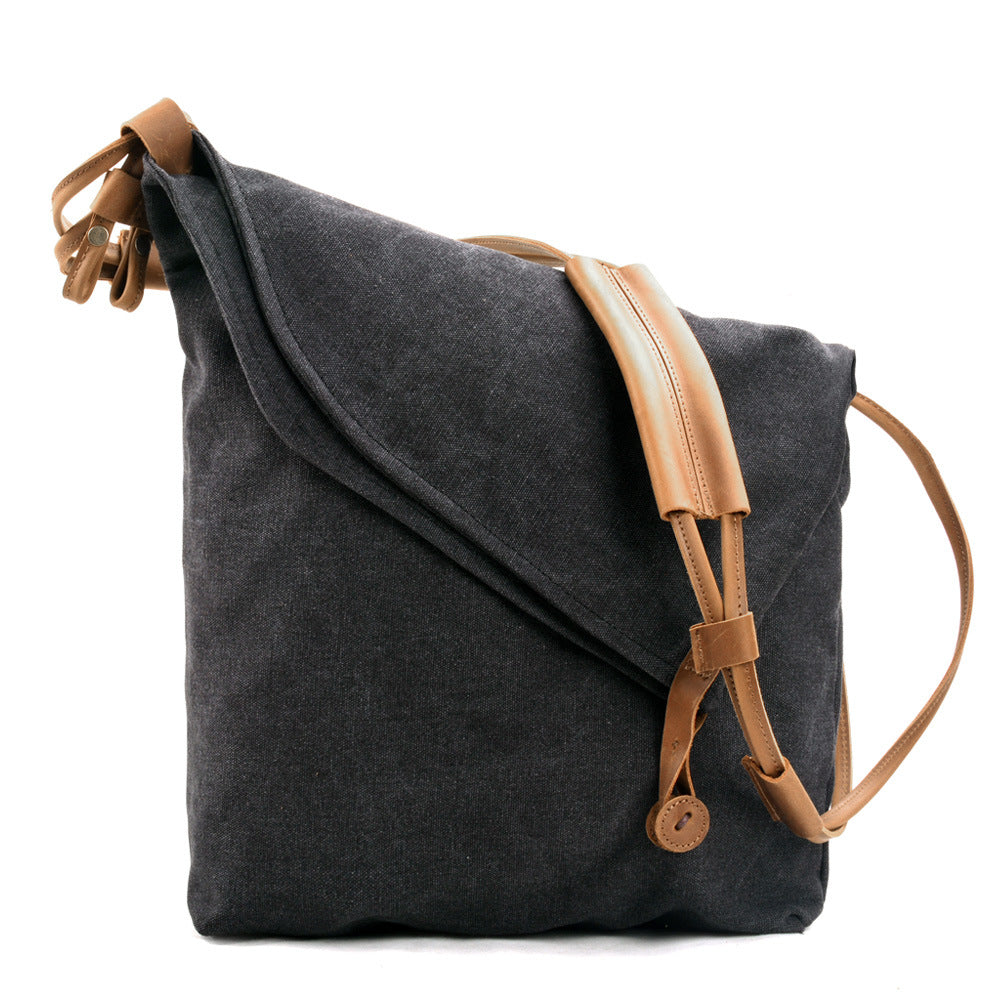 VLOVELAW 2025 Muchuan canvas women's bag shoulder bag messenger bag retro literary cloth bag trendy men's and women's canvas bag commuter