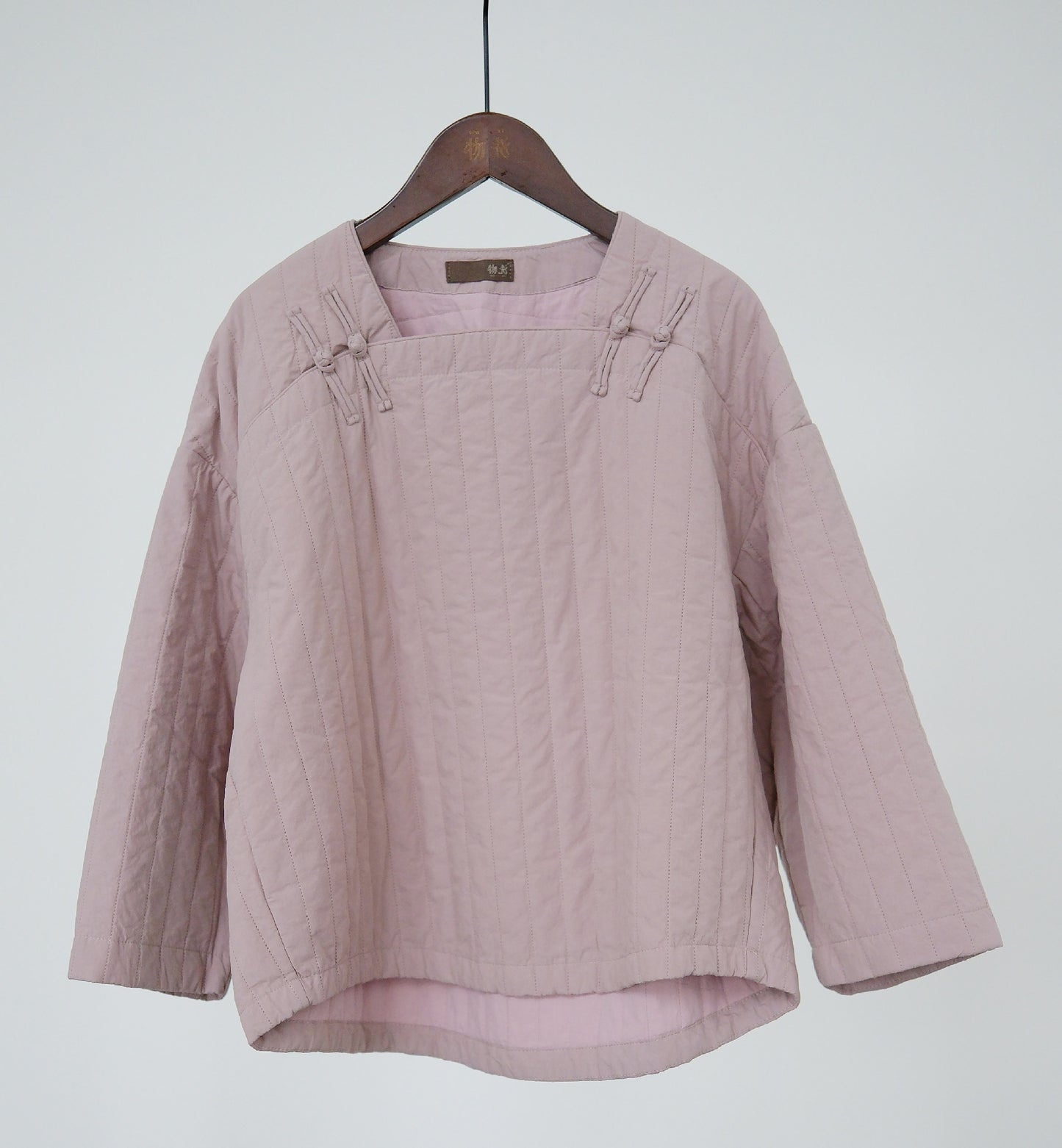 literary and artistic new Chinese-style quilting thread pressed square collar thin cotton-padded coat, cold loose cocoon-padded top M22371