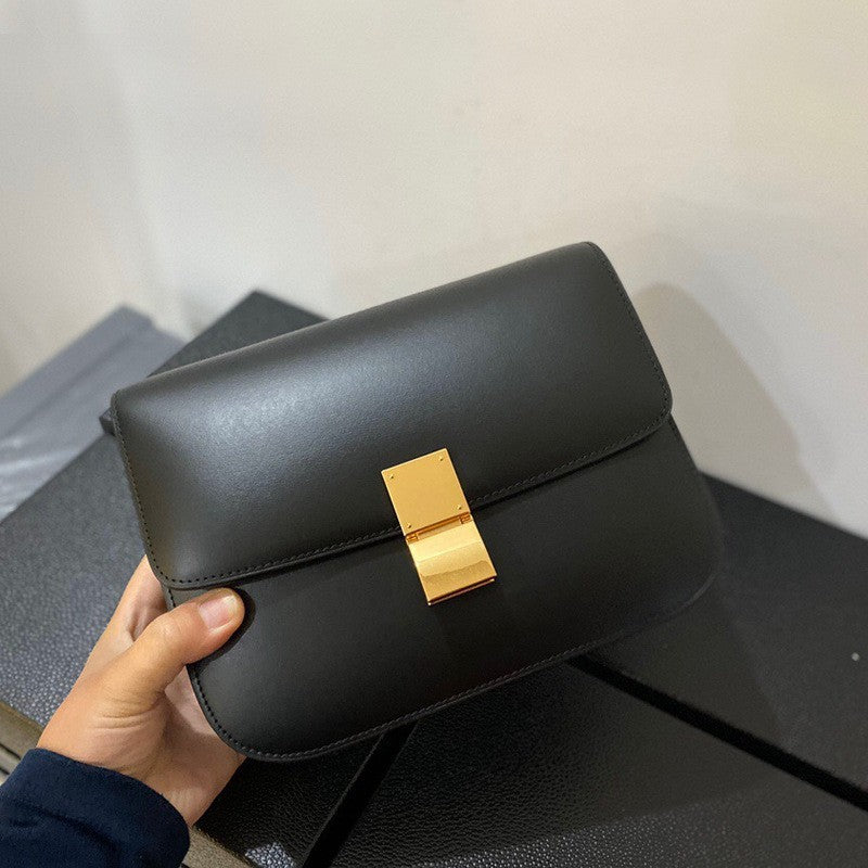 VLOVELAW 2025 popular new fashion cowhide tofu bag leather box bag simple retro small square bag shoulder messenger flight attendant bag