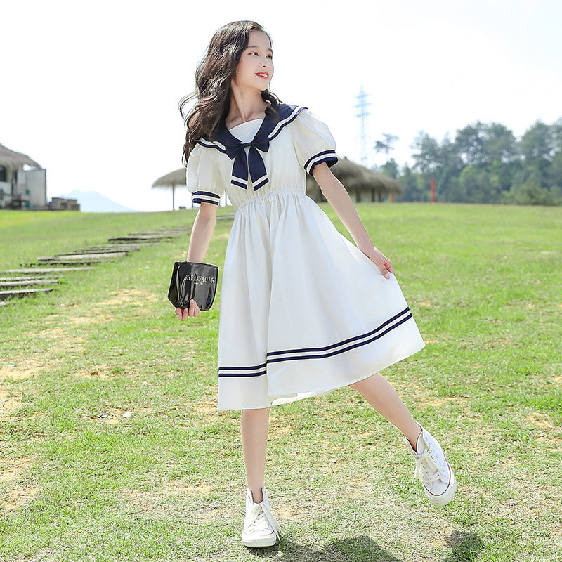 VLOVELAW Children's Clothing Girls' Princess Dress Summer Dress Fashionable New Medium and Large Kids' Skirt Summer Girls' Summer Dress