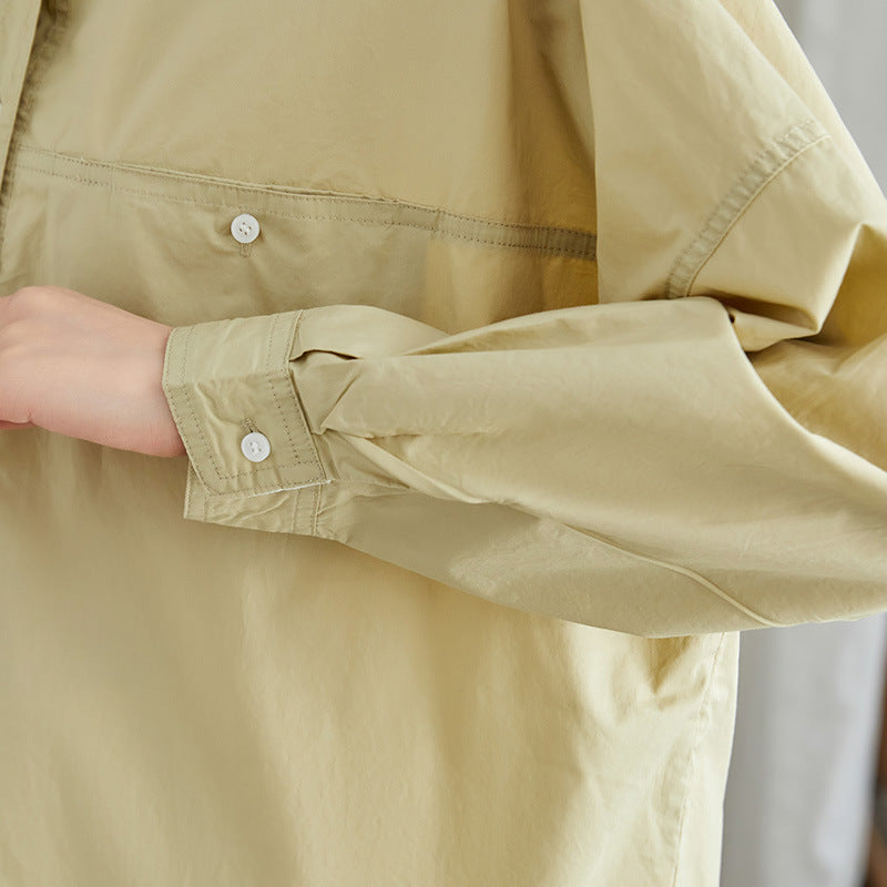 direct sales spring Korean version workplace commuting temperament POLO collar loose design shirt