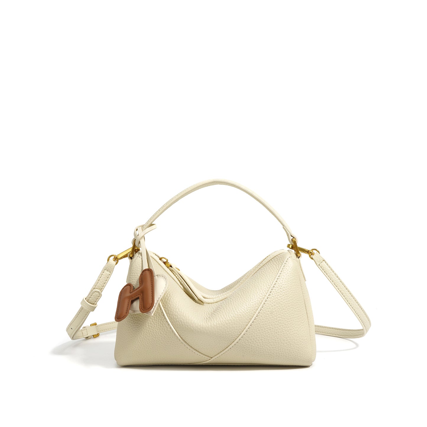 vlovelaw New First Layer Cowhide Boston Bag Simple Textured Cowhide Shoulder Messenger Bag Niche Design