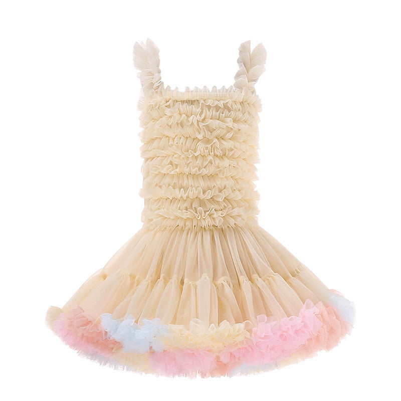 INS European and American Girls Dress Children's Pettiskirt Baby Princess Dress Tutu Skirt Children's Clothing Summer Class a Pleated Skirt