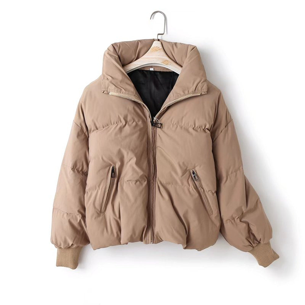 YPFF trendy women's clothing European, American autumn and winter new lazy wind thickened loose cotton clothes jacket zipper padded cotton clothes