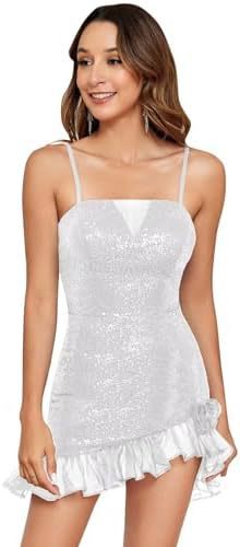 2025magic sequins gradual change color miniskirt new suspender bead dress hip dress