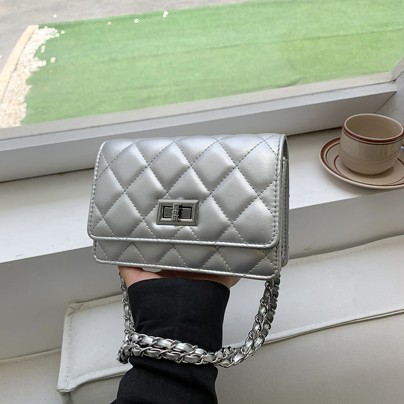 VLOVELAW 2025 Rhombus chain bag women's popular new fashion and high sense ins messenger bag versatile casual mini square bag