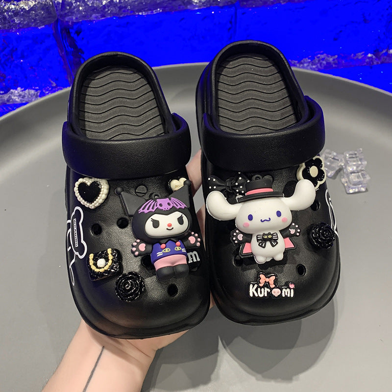 VLOVELAW Clow M Girls' Fashion Cartoon Slippers Summer Children's Hole Shoes Big Children Girls' Soft Bottom Beach Sandals