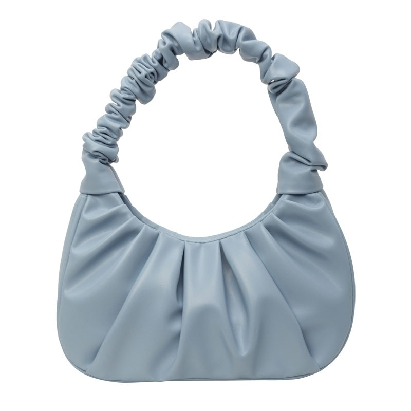 VLOVELAW 2025 Cloud pleated bag, baguette bag, one shoulder crossbody handbag, women's niche texture, Korean version popular new underarm bag tide