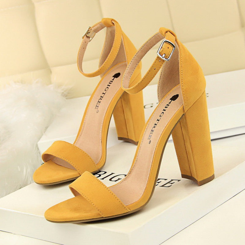 VLOVELAW 0509-1 European and American Style Women's Shoes High Heels Fashion Simple Thick Heel High Heel and Sexy Nightclub Strap Sandals