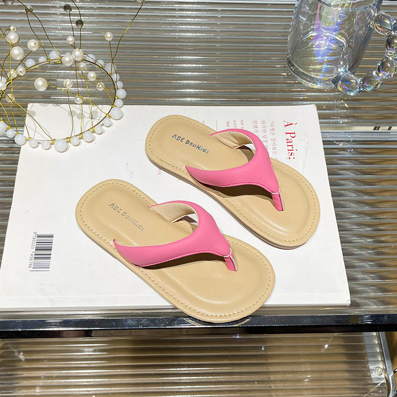 VLOVELAW Girls' Flip Flops Summer New Children's Indoor and Outdoor Slippers Little Girl Fashion Non-Slip Soft Bottom Sandals