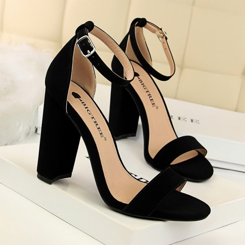 VLOVELAW 0509-1 European and American Style Women's Shoes High Heels Fashion Simple Thick Heel High Heel and Sexy Nightclub Strap Sandals