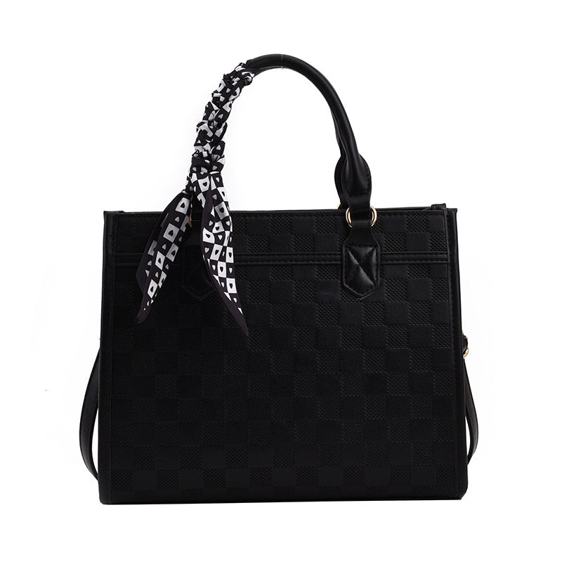 VLOVELAW 2025 Premium texture plaid handbag popular new large-capacity women's bag shoulder messenger bag versatile casual small square bag