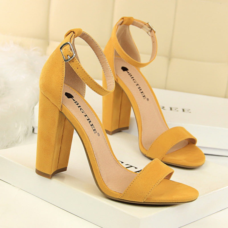 VLOVELAW 0509-1 European and American Style Women's Shoes High Heels Fashion Simple Thick Heel High Heel and Sexy Nightclub Strap Sandals